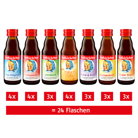 Rotbäckchen Probierpaket mit 24 Rotbäckchen-Minis, 24x 125ml